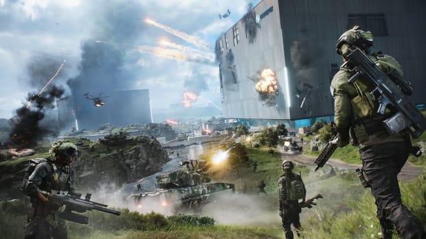 Battlefield 2042 concept art of futuristic warfare.